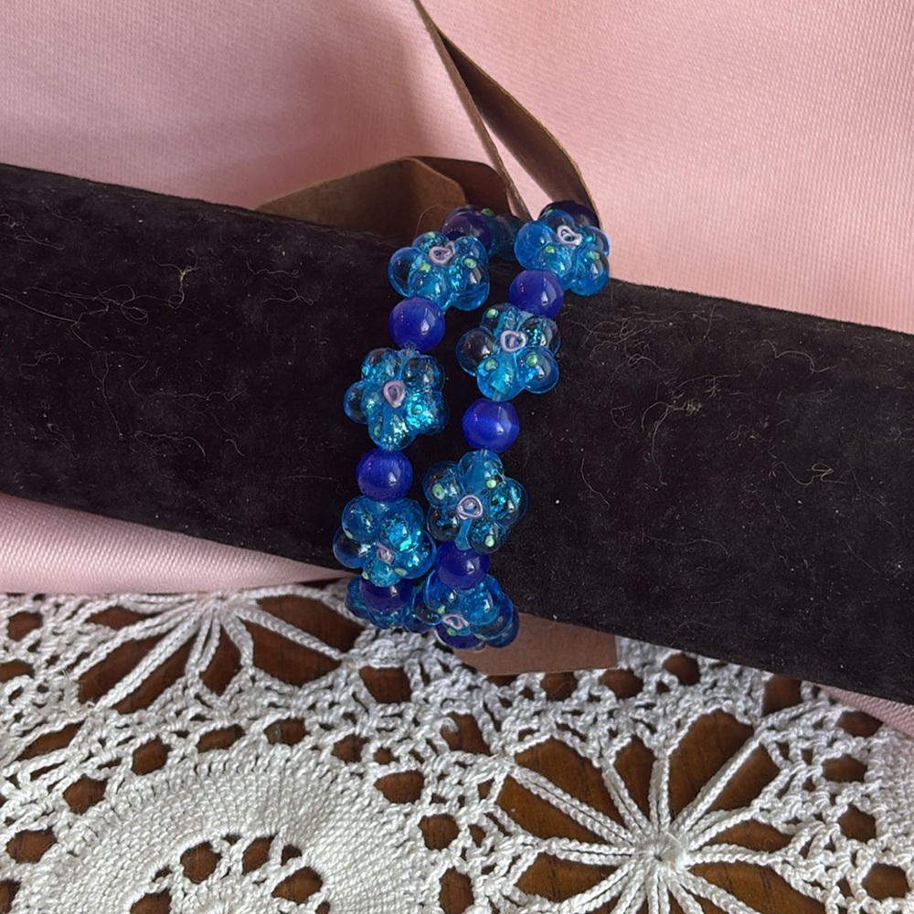 Hand Crafted Flower Beaded Bracelets